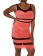 Orange & Black Striped Midi Dress fitted clubwear (Plus Size)