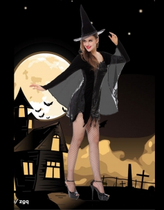 2014 Hot Sale Full Sleeve Mini Witch Halloween Costume