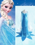 Lovely Queen Elsa From The Movie Frozen Costume