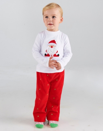 2pcs set Kids Baby Loungewear Outfit Santa Claus T-shirt Pants Sleepwear Unisex