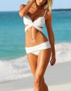 Pure White Strappy Bikini Top