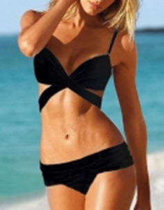 Black Strappy Bikini Top