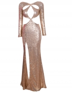 Luxury Sequined Cut-out Celebrity Dress