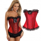 Red Burlesque Overbust Corset for young lady